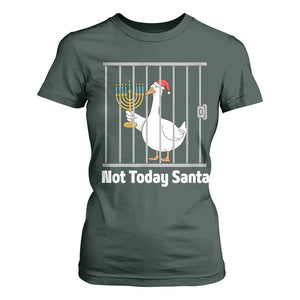 Funny Goose Hanukkah Chanukah T Shirt For Women Not Today Santa TS14 Dark Forest Green Print Your Wear