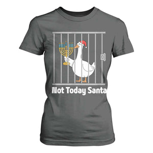Funny Goose Hanukkah Chanukah T Shirt For Women Not Today Santa TS14 Dark Heather Print Your Wear