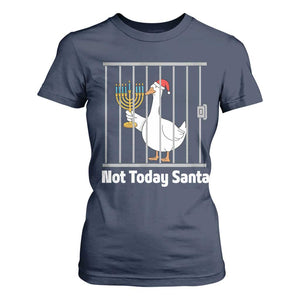 Funny Goose Hanukkah Chanukah T Shirt For Women Not Today Santa TS14 Navy Print Your Wear