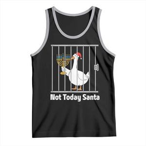 Funny Goose Hanukkah Chanukah Tank Top Not Today Santa TS14 Black Athletic Heather Print Your Wear