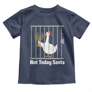 Funny Goose Hanukkah Chanukah Toddler T Shirt Not Today Santa TS14 Navy Print Your Wear