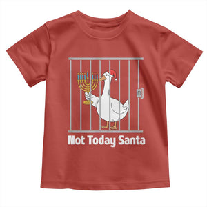 Funny Goose Hanukkah Chanukah Toddler T Shirt Not Today Santa TS14 Red Print Your Wear