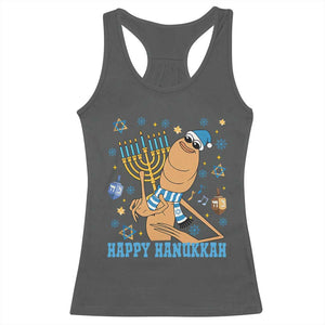 Funny Marcus The Worm Hanukkah Meme Racerback Tank Top TS14 Dark Heather Print Your Wear