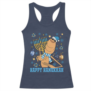 Funny Marcus The Worm Hanukkah Meme Racerback Tank Top TS14 Navy Print Your Wear