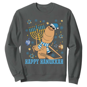 Funny Marcus The Worm Hanukkah Meme Sweatshirt TS14 Dark Heather Print Your Wear