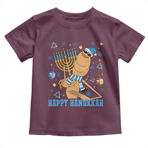 Funny Marcus The Worm Hanukkah Meme Toddler T Shirt TS14 Maroon Print Your Wear
