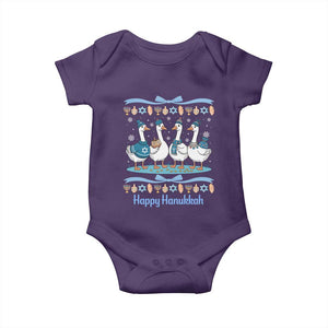 Happy Hanukkah Baby Onesie Funny Silly Goose Chanukah TS14 Purple Print Your Wear