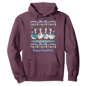 Happy Hanukkah Hoodie Funny Silly Goose Chanukah TS14 Maroon Print Your Wear