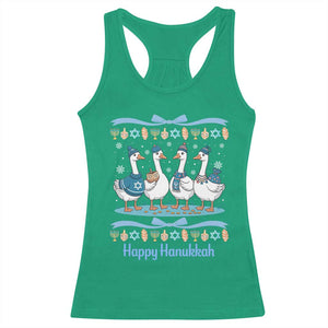 Happy Hanukkah Racerback Tank Top Funny Silly Goose Chanukah TS14 Irish Green Print Your Wear