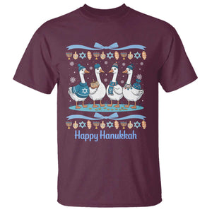 Happy Hanukkah T Shirt Funny Silly Goose Chanukah TS14 Maroon Print Your Wear