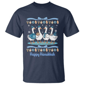 Happy Hanukkah T Shirt Funny Silly Goose Chanukah TS14 Navy Print Your Wear