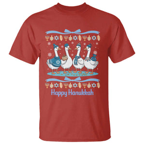 Happy Hanukkah T Shirt Funny Silly Goose Chanukah TS14 Red Print Your Wear