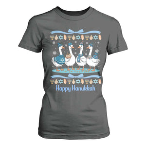 Happy Hanukkah T Shirt For Women Funny Silly Goose Chanukah TS14 Dark Heather Print Your Wear