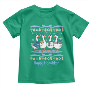 Happy Hanukkah Toddler T Shirt Funny Silly Goose Chanukah TS14 Irish Green Print Your Wear