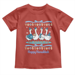 Happy Hanukkah Toddler T Shirt Funny Silly Goose Chanukah TS14 Red Print Your Wear