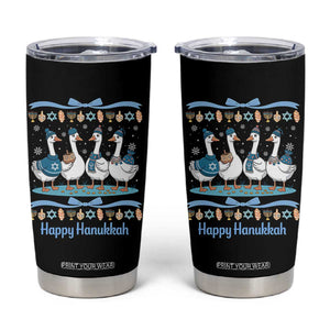 Happy Hanukkah Tumbler Cup Funny Silly Goose Chanukah TS14 Black Print Your Wear