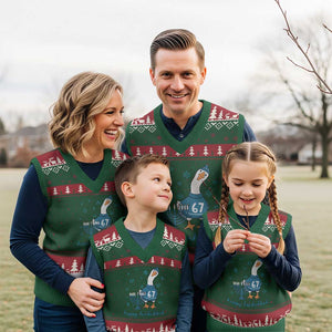 67 Six Seven Silly Goose Hanukkah Meme V-Neck Knit Sweater Vest Happy Honkukkah TS14 Red Green Print Your Wear