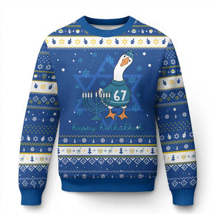 67 Six Seven Silly Goose Hanukkah Meme Hanukkah Ugly Sweater Happy Honkukkah TS14 Blue White Print Your Wear