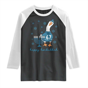67 Six Seven Silly Goose Hanukkah Meme Raglan Shirt Happy Honkukkah TS14 Black White Print Your Wear