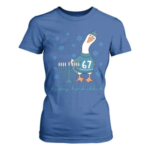 67 Six Seven Silly Goose Hanukkah Meme T Shirt For Women Happy Honkukkah TS14 Royal Blue Print Your Wear