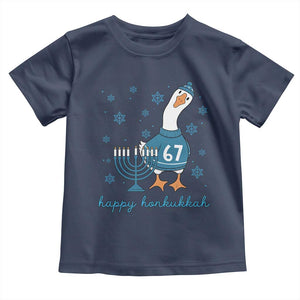 67 Six Seven Silly Goose Hanukkah Meme Toddler T Shirt Happy Honkukkah TS14 Navy Print Your Wear