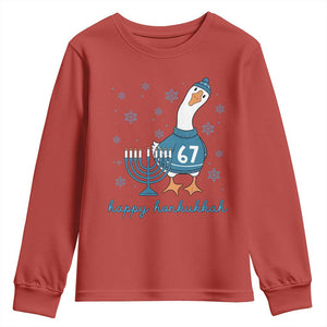 67 Six Seven Silly Goose Hanukkah Meme Youth Sweatshirt Happy Honkukkah TS14 Red Print Your Wear