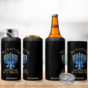Funny Hanukkah 4 in 1 Can Cooler Tumbler All I Want For Chanukkah Is A Miracle TS14 Print Your Wear