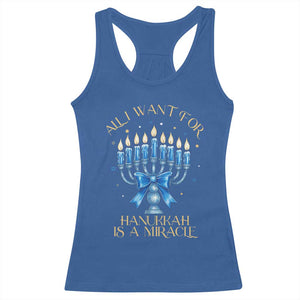 Funny Hanukkah Racerback Tank Top All I Want For Chanukkah Is A Miracle TS14 Royal Blue Print Your Wear