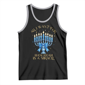 Funny Hanukkah Tank Top All I Want For Chanukkah Is A Miracle TS14 Black Athletic Heather Print Your Wear