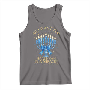 Funny Hanukkah Tank Top All I Want For Chanukkah Is A Miracle TS14 Deep Heather Print Your Wear
