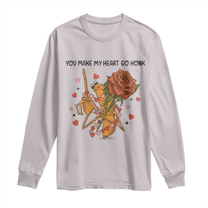 Marcus The Worm Valentine Meme Long Sleeve Shirt You Make My Heart Go Honk TS14 Ice Gray Print Your Wear