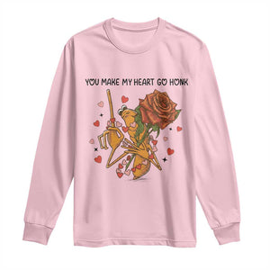 Marcus The Worm Valentine Meme Long Sleeve Shirt You Make My Heart Go Honk TS14 Light Pink Print Your Wear