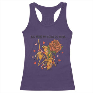 Marcus The Worm Valentine Meme Racerback Tank Top You Make My Heart Go Honk TS14 Purple Print Your Wear