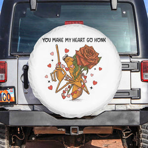 Marcus The Worm Valentine Meme Spare Tire Cover You Make My Heart Go Honk TS14 No hole White Print Your Wear