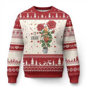 Marcus The Worm Valentine Meme Ugly Christmas Sweater I Am Senstive TS14 Beige Red Print Your Wear