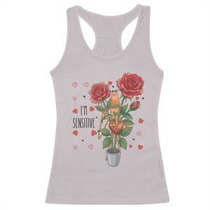 Marcus The Worm Valentine Meme Racerback Tank Top I Am Senstive TS14 Ice Gray Print Your Wear