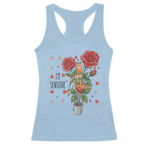 Marcus The Worm Valentine Meme Racerback Tank Top I Am Senstive TS14 Light Blue Print Your Wear
