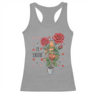 Marcus The Worm Valentine Meme Racerback Tank Top I Am Senstive TS14 Sport Gray Print Your Wear