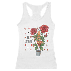 Marcus The Worm Valentine Meme Racerback Tank Top I Am Senstive TS14 White Print Your Wear