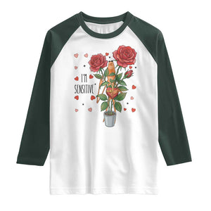 Marcus The Worm Valentine Meme Raglan Shirt I Am Senstive TS14 White Dark Forest Green Print Your Wear
