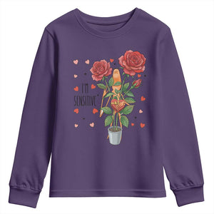 Marcus The Worm Valentine Meme Youth Sweatshirt I Am Senstive TS14 Purple Print Your Wear