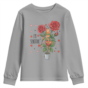 Marcus The Worm Valentine Meme Youth Sweatshirt I Am Senstive TS14 Sport Gray Print Your Wear