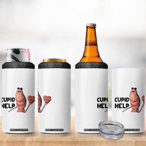 Marcus The Worm Valentine Meme 4 in 1 Can Cooler Tumbler Cupid Help TS14 Print Your Wear