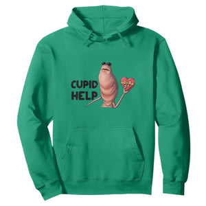 Marcus The Worm Valentine Meme Hoodie Cupid Help TS14 Irish Green Print Your Wear