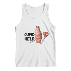 Marcus The Worm Valentine Meme Tank Top Cupid Help TS14 White Print Your Wear