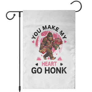 You Make My Heart Go Honk Garden Flag Funny Bigfoot Valentine Meme TS14 White Print Your Wear