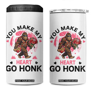 You Make My Heart Go Honk 4 in 1 Can Cooler Tumbler Funny Bigfoot Valentine Meme TS14 One Size: 16 oz White Print Your Wear