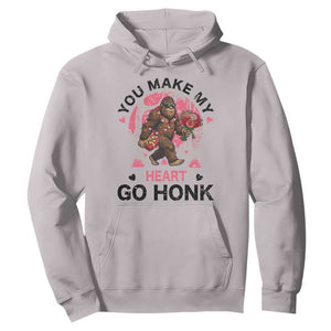 You Make My Heart Go Honk Hoodie Funny Bigfoot Valentine Meme TS14 Ice Gray Print Your Wear