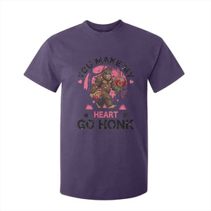 You Make My Heart Go Honk T Shirt For Kid Funny Bigfoot Valentine Meme TS14 Purple Print Your Wear