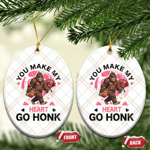 You Make My Heart Go Honk Ceramic Ornament Funny Bigfoot Valentine Meme TS14 Print Your Wear